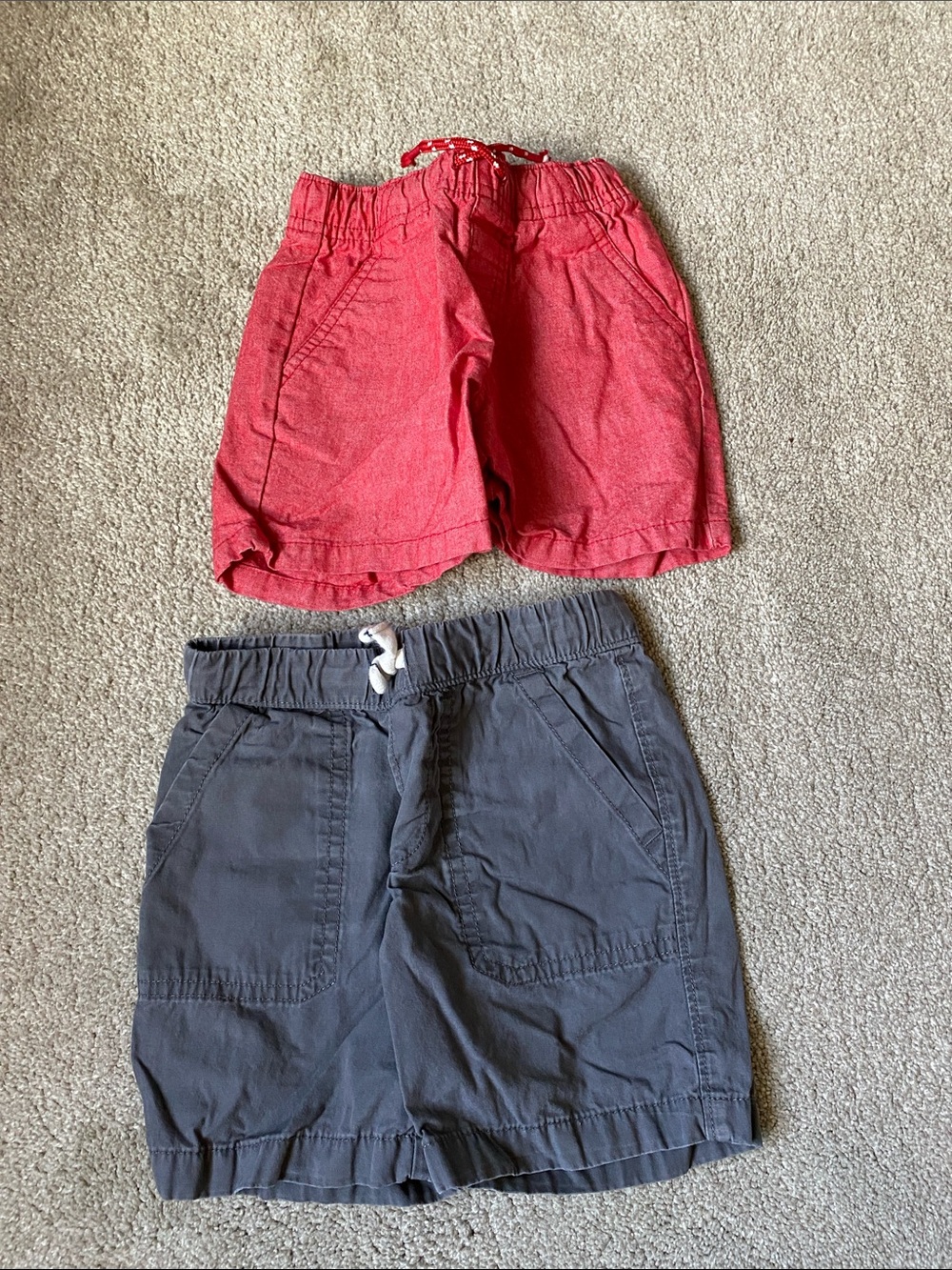 Carter’s & Cat & Jack 2T Drawstring Shorts - Red & Gray